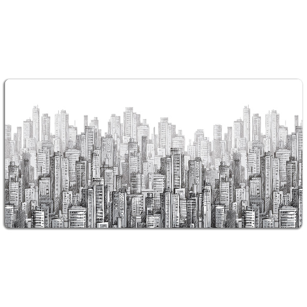 Desk mat Black and white city