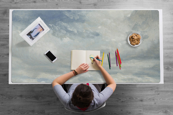 Full desk pad blue clouds