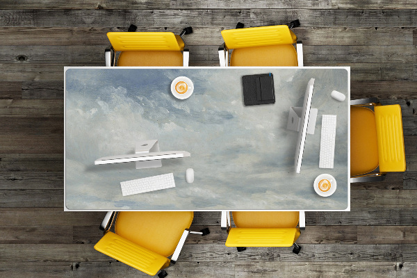 Full desk pad blue clouds