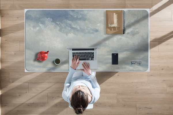 Full desk pad blue clouds