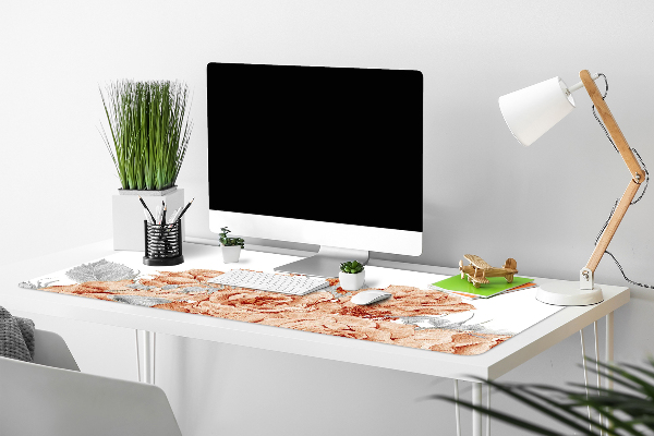 Large desk mat table protector blooming roses