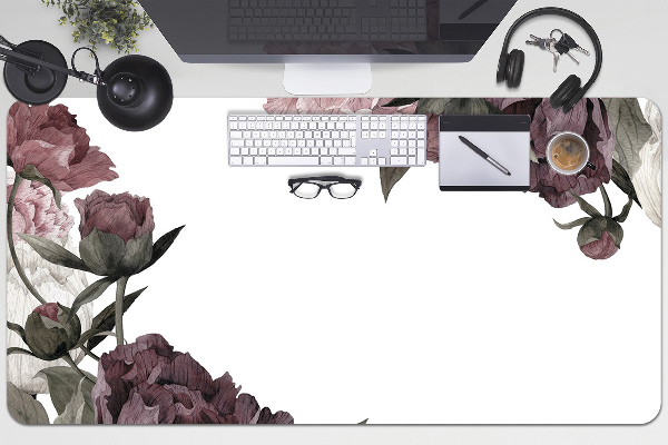 Large desk mat for children Peonies