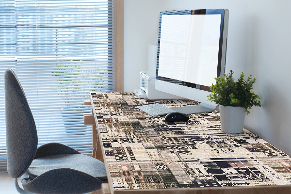 Full desk protector Boho style tiles