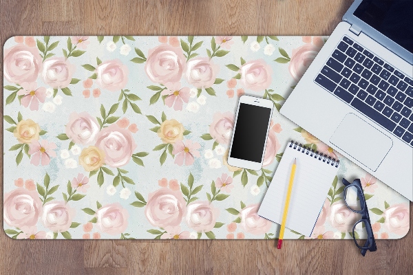 Desk pad watercolor flowers