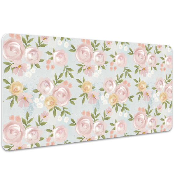 Desk pad watercolor flowers