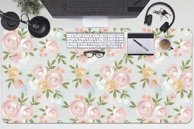Desk pad watercolor flowers