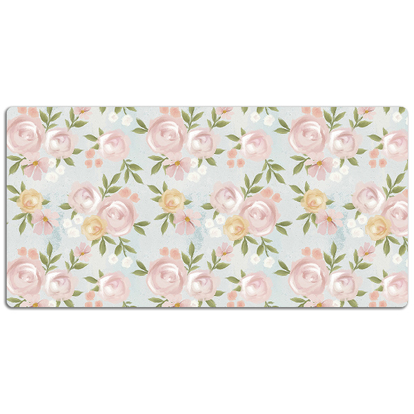 Desk pad watercolor flowers
