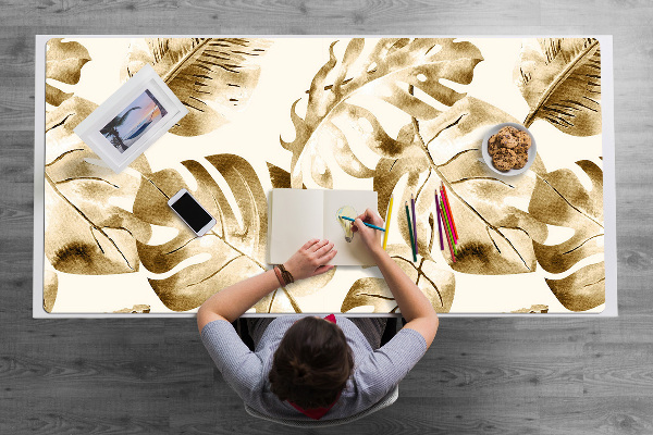 Large desk pad PVC protector palm leaves