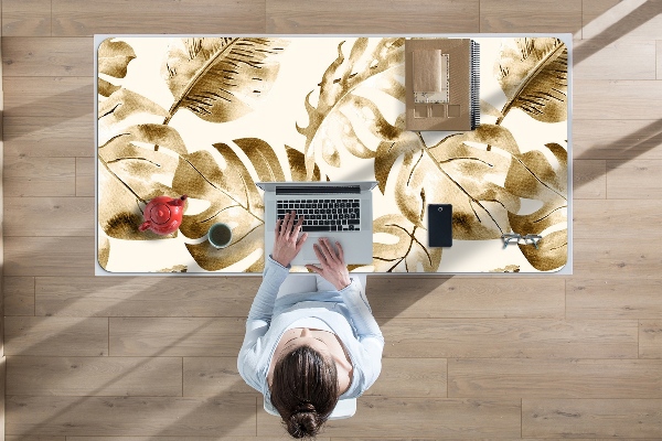 Large desk pad PVC protector palm leaves