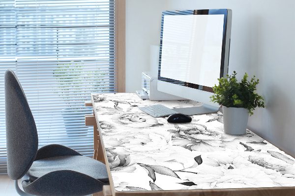 Large desk mat for children Peonies