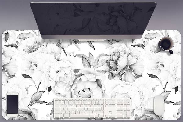 Large desk mat for children Peonies