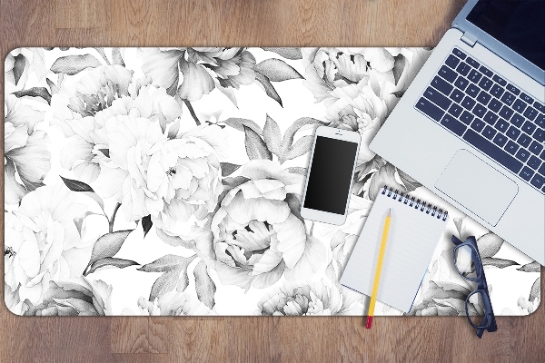 Large desk mat for children Peonies