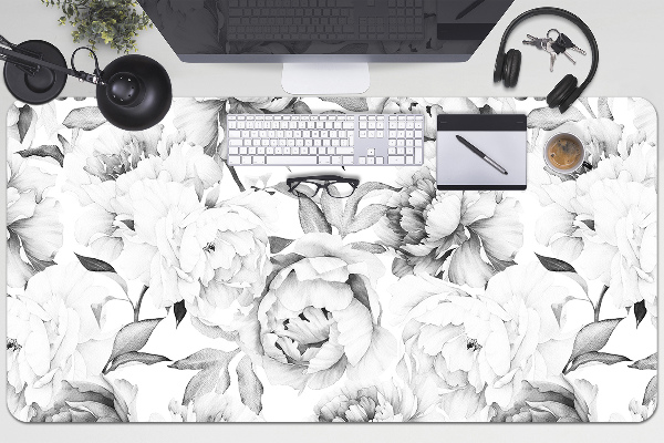 Large desk mat for children Peonies