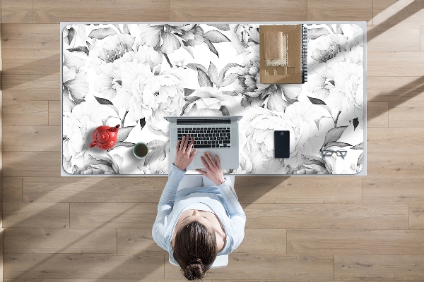 Large desk mat for children Peonies