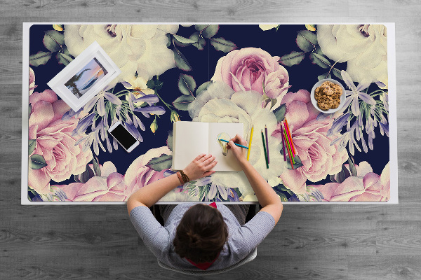 Desk pad baroque flowers