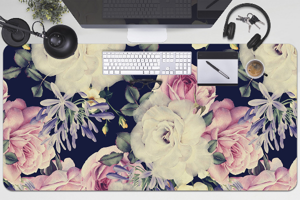Desk pad baroque flowers