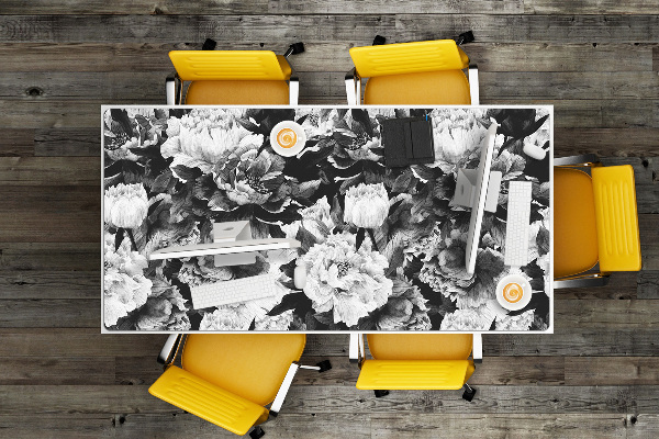 Large desk mat for children Peonies