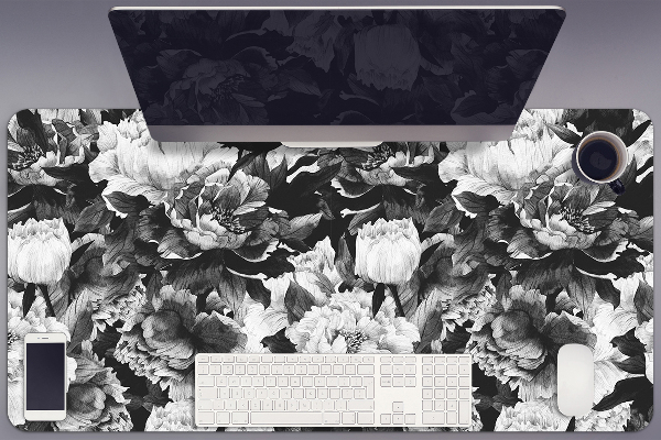 Large desk mat for children Peonies