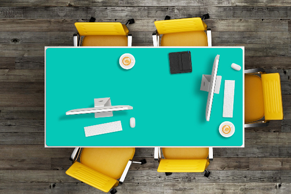 Large desk mat for children Turquoise
