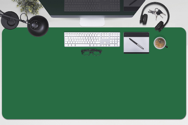 Large desk mat table protector forest green