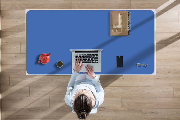 Desk pad dark azure