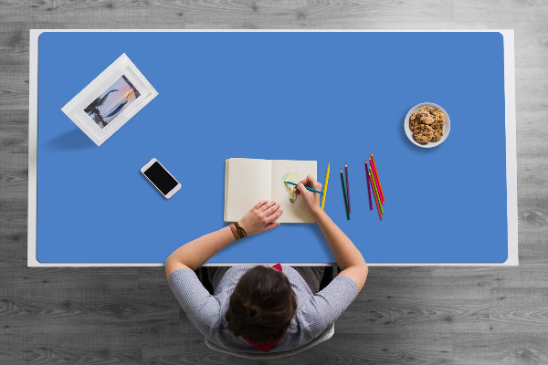 Large desk mat for children Azure