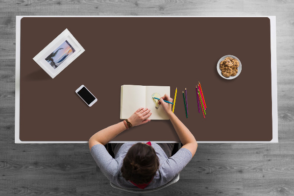 Large desk mat for children Brown