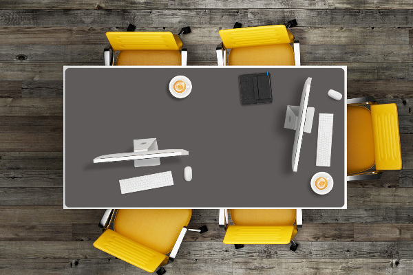 Large desk pad PVC protector Dark grey