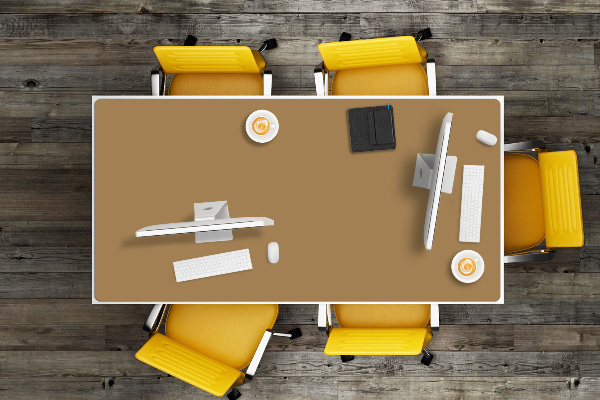Large desk mat for children Golden