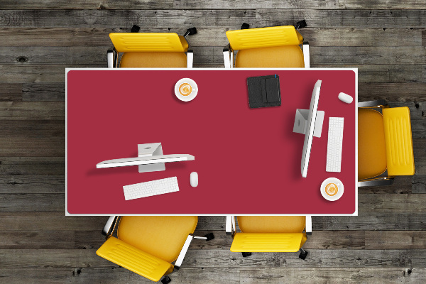 Large desk mat for children Burgundy