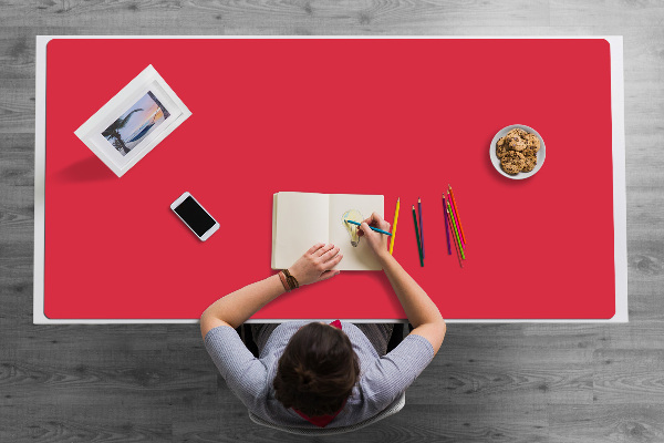 Large desk mat for children Red