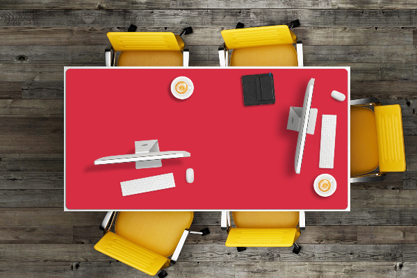 Large desk mat for children Red