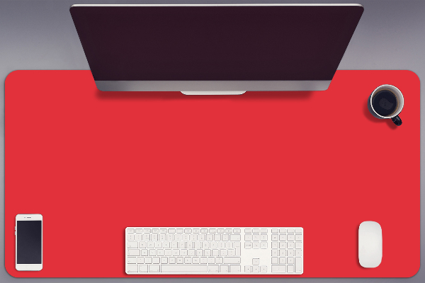 Full desk mat bright red