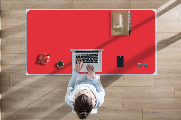 Full desk mat bright red