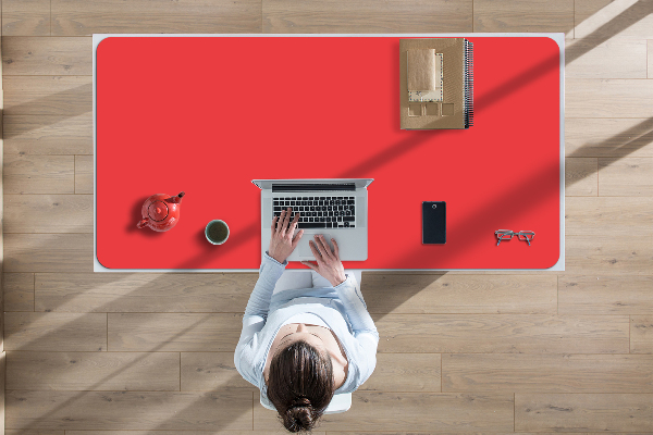 Full desk protector orange-red