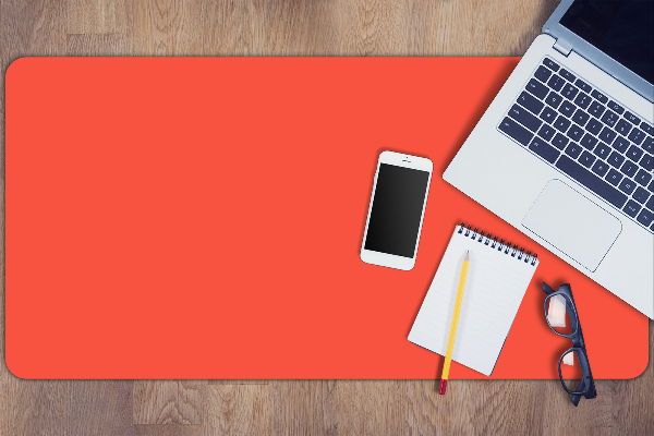 Desk mat bright orange