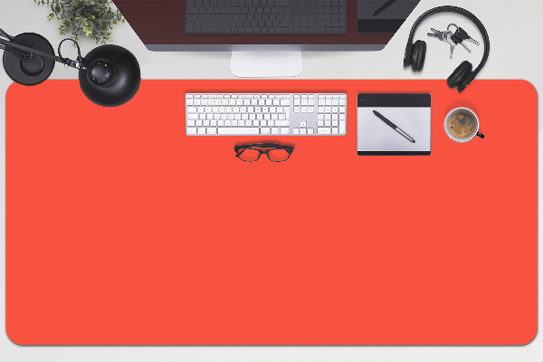 Desk mat bright orange