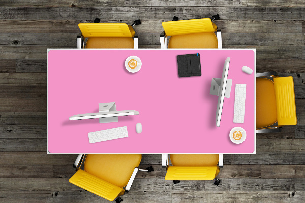 Large desk pad PVC protector Light pink