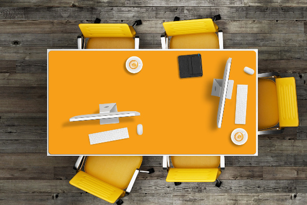 Large desk pad PVC protector dark yellow