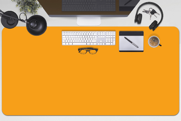 Large desk pad PVC protector dark yellow