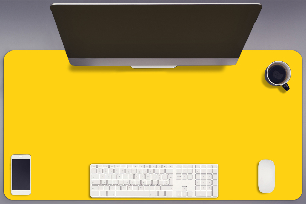 Large desk mat table protector Light yellow