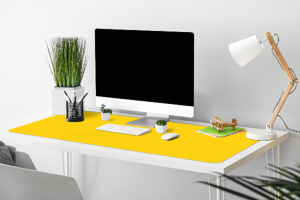 Large desk mat table protector Light yellow