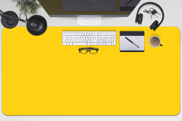 Large desk mat table protector Light yellow