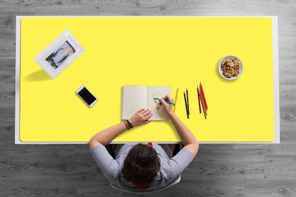 Large desk mat for children Lemon