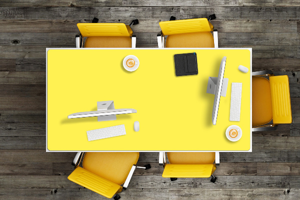 Large desk mat for children Lemon