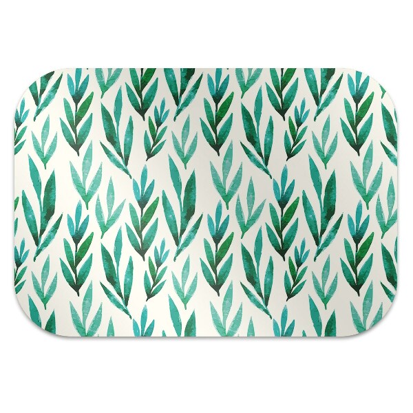 Office chair floor protector Green leaves