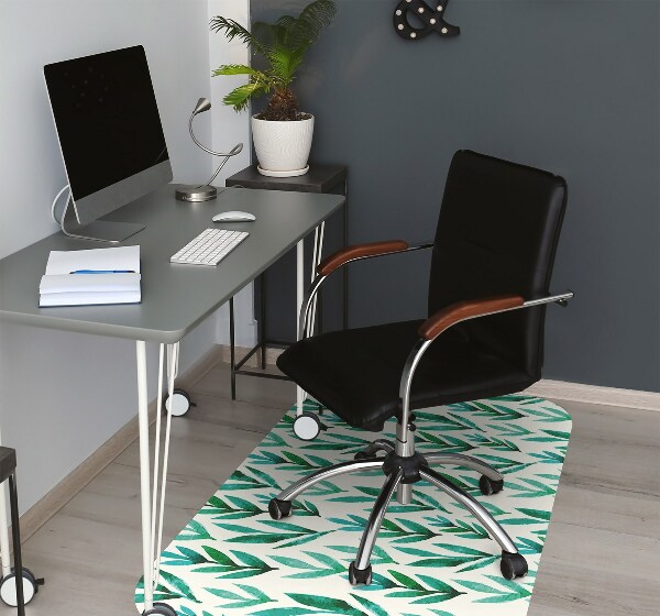 Office chair floor protector Green leaves