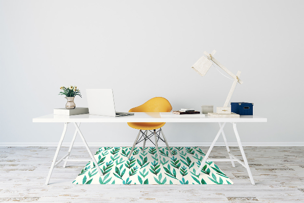Office chair floor protector Green leaves
