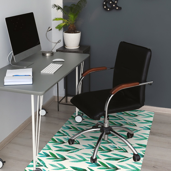 Office chair floor protector Green leaves
