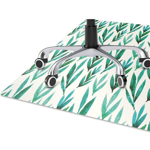 Office chair floor protector Green leaves